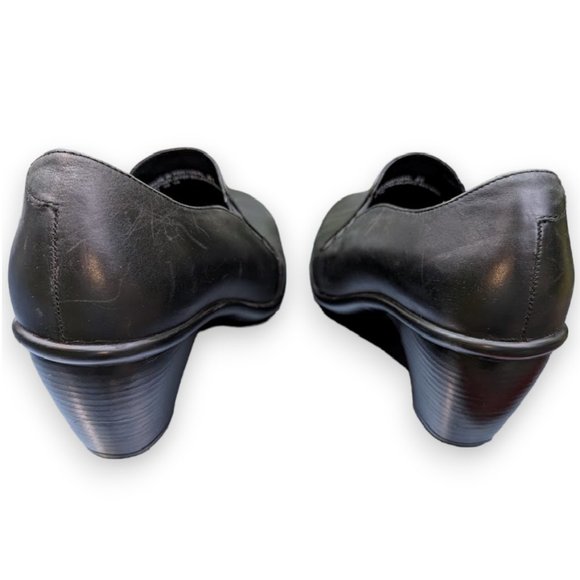 Dansko Raphael Black Leather Shoes Stretch Vamp Closed Toe Shaped Heel size 41 - Picture 9 of 9